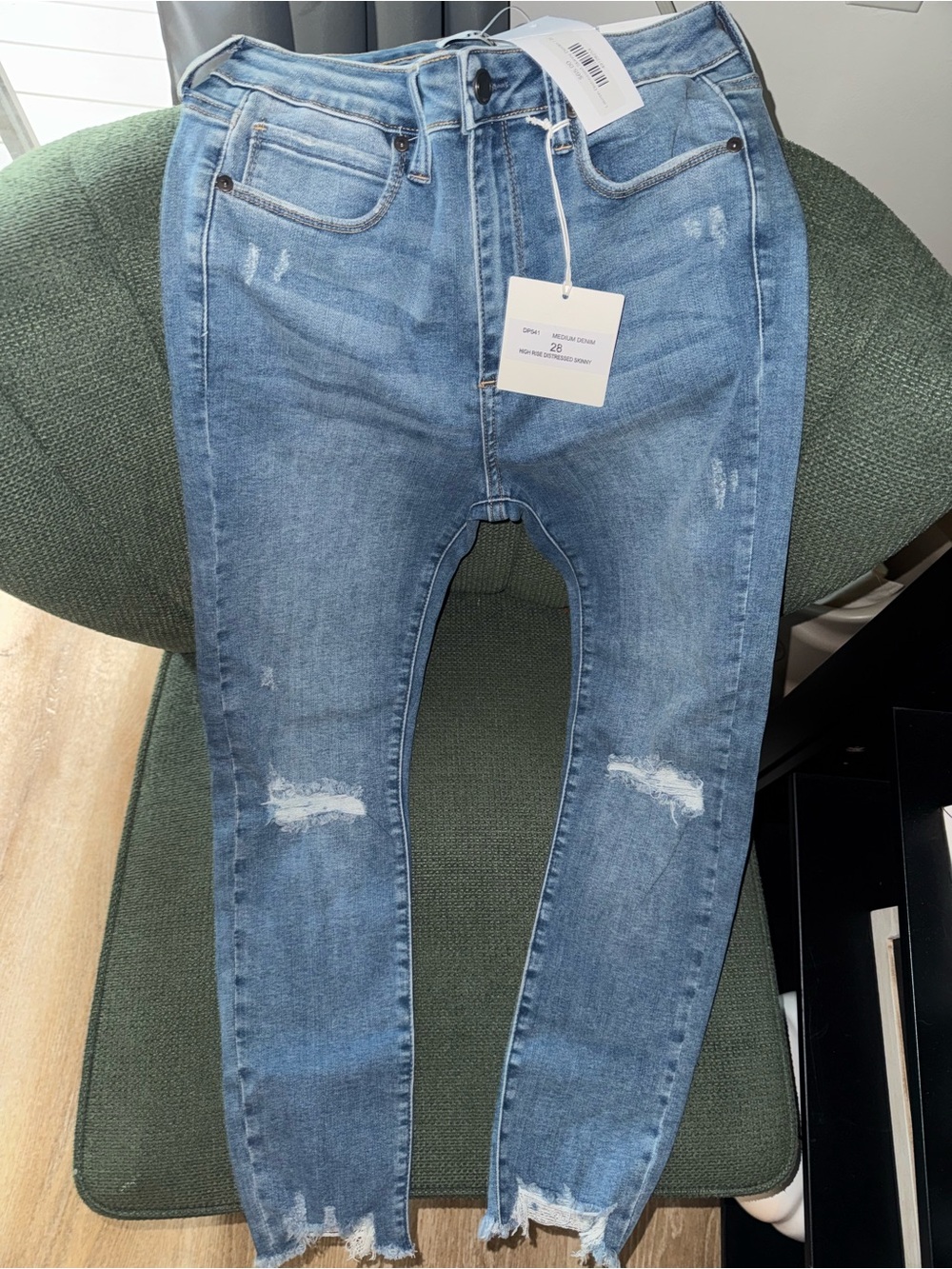 Women’s Light Blue Distressed Skinny Jeans